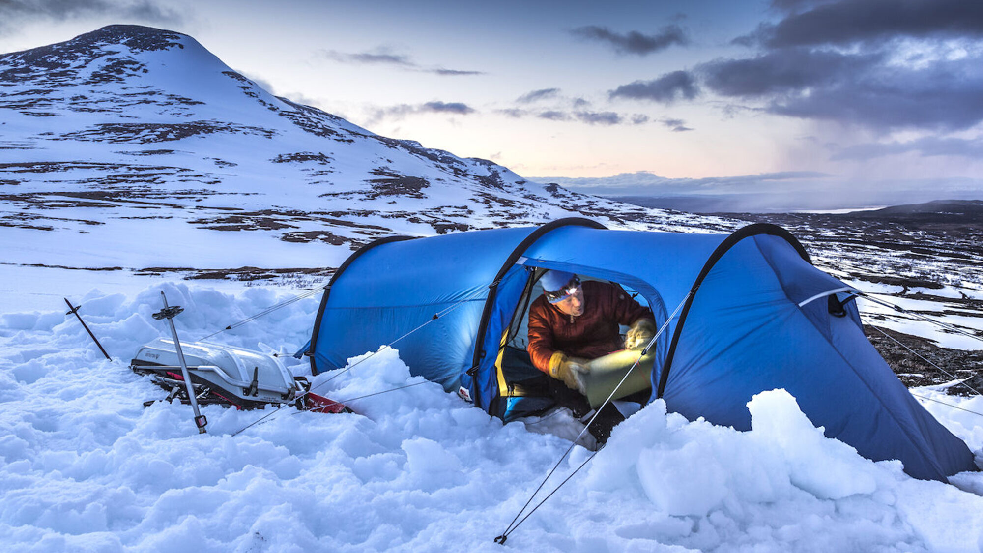 Fjallraven Tent pitched in the snow