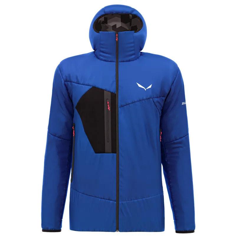Salewa Ortles Tirolwool Stretch Hooded Jacket Mens in Electric