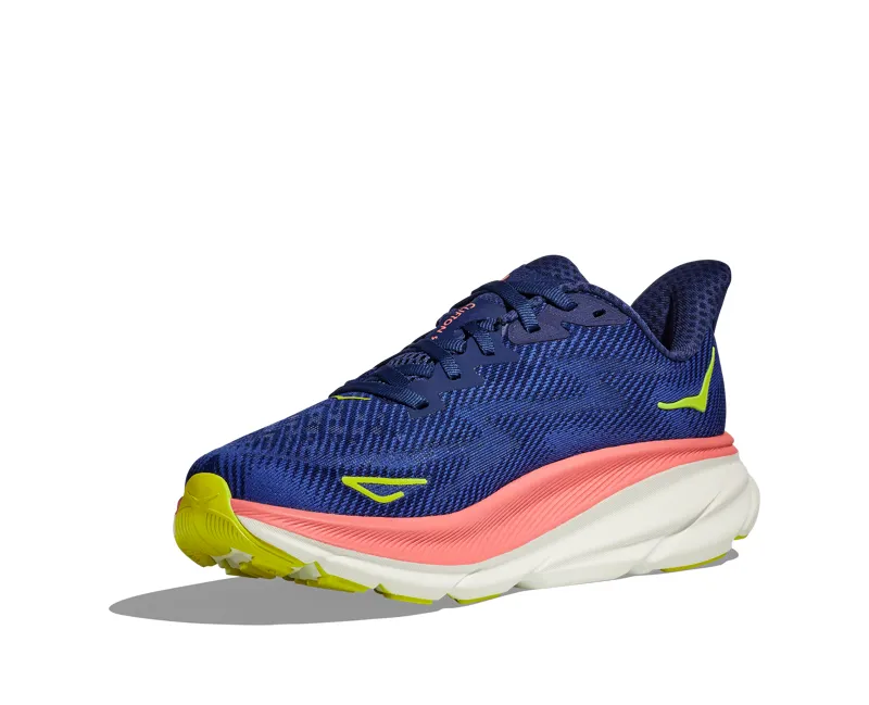 Hoka Clifton 9 Womens in Evening Sky/Coral-2