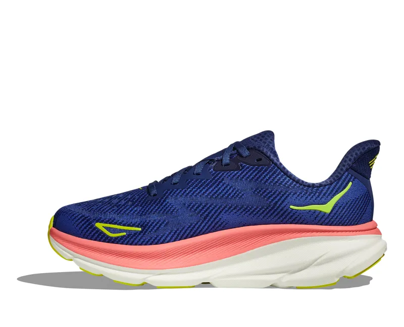Hoka Clifton 9 Womens in Evening Sky/Coral-7