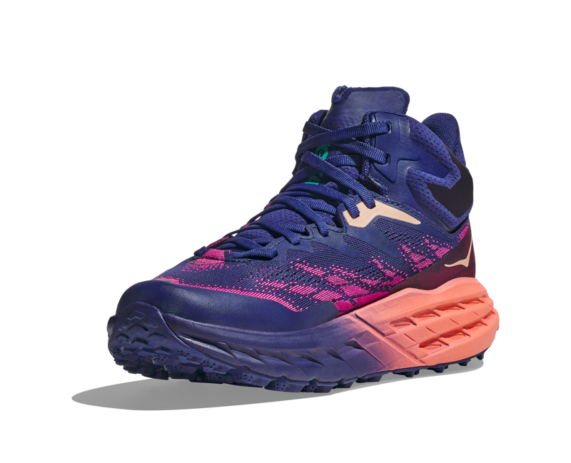 Hoka Speedgoat 5 Mid GTX Womens in Bellwether Blue/Camellia-2
