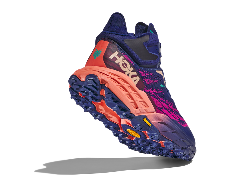Hoka Speedgoat 5 Mid GTX Womens in Bellwether Blue/Camellia-3