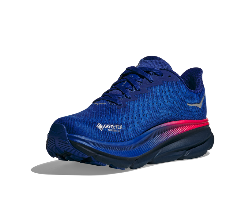 Hoka Clifton 9 Gore-Tex Womens in Dazzling Blue/Evening Sky-2