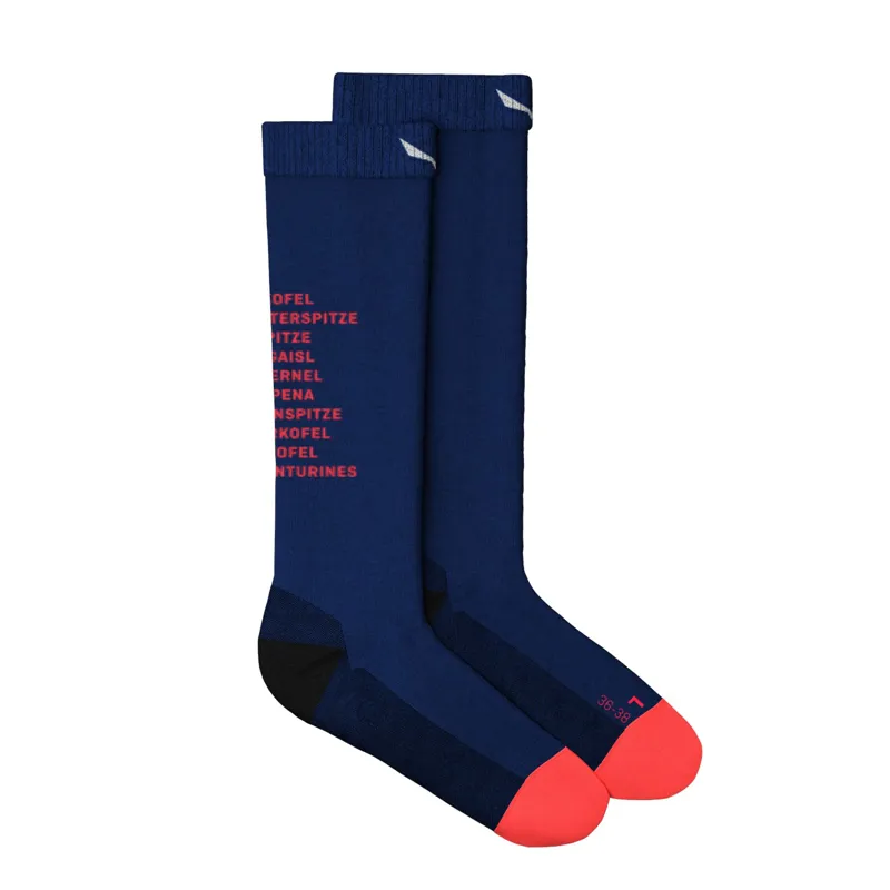 Salewa Ortles Alpine Merino Crew Socks Womens in Blue in UK 6 to UK 7.5