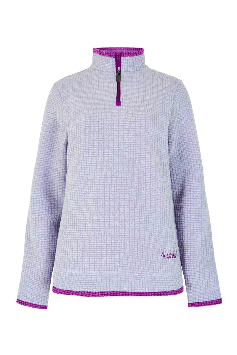 Weird Fish Beyonce Eco 1/4 Zip Grid Fleece Womens in Heather-2