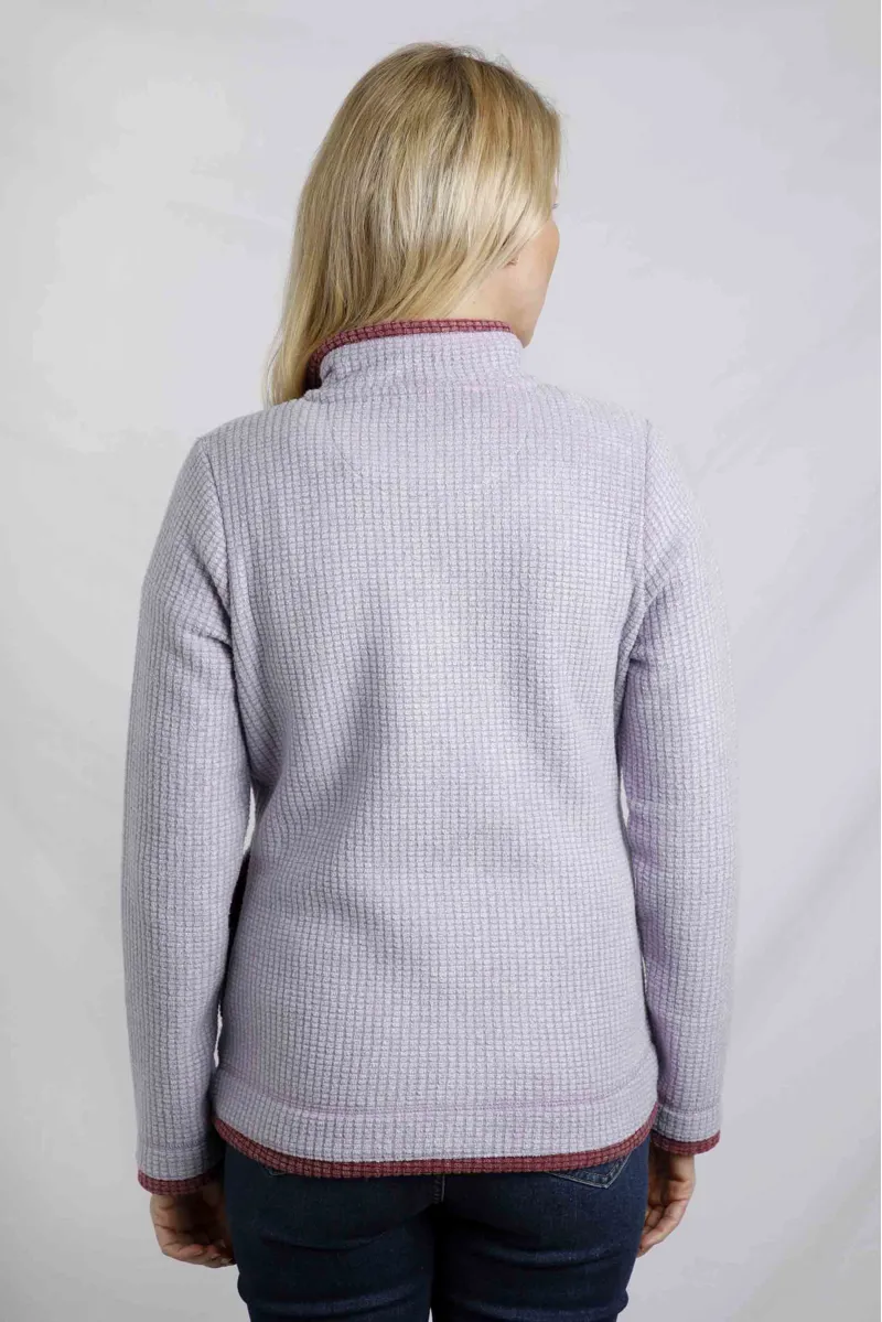 Weird Fish Beyonce Eco 1/4 Zip Grid Fleece Womens in Heather-3