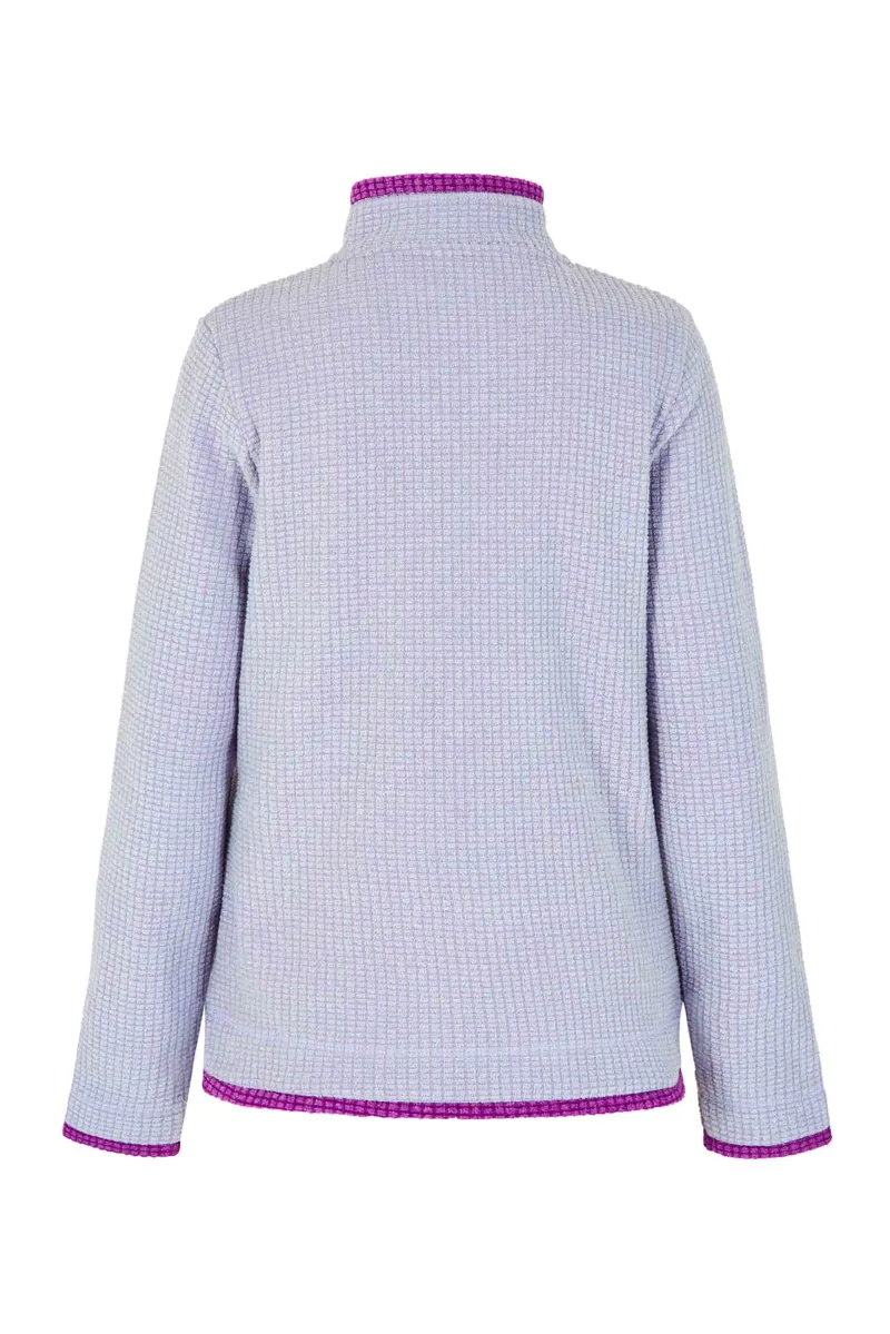 Weird Fish Beyonce Eco 1/4 Zip Grid Fleece Womens in Heather-1