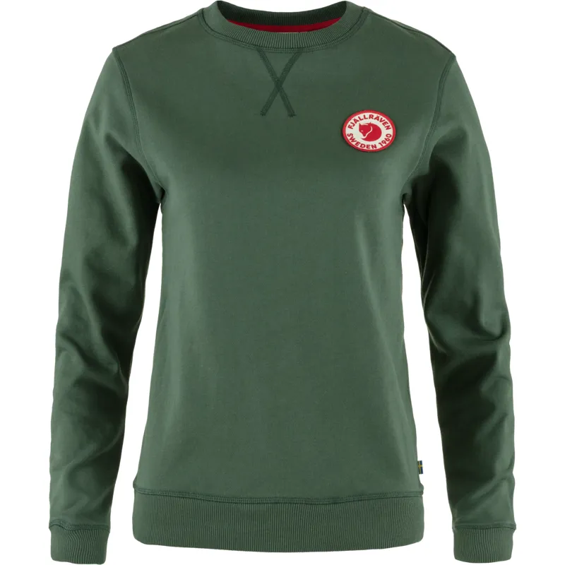 Fjallraven 1960 Logo Badge Sweater Womens in Deep Patina