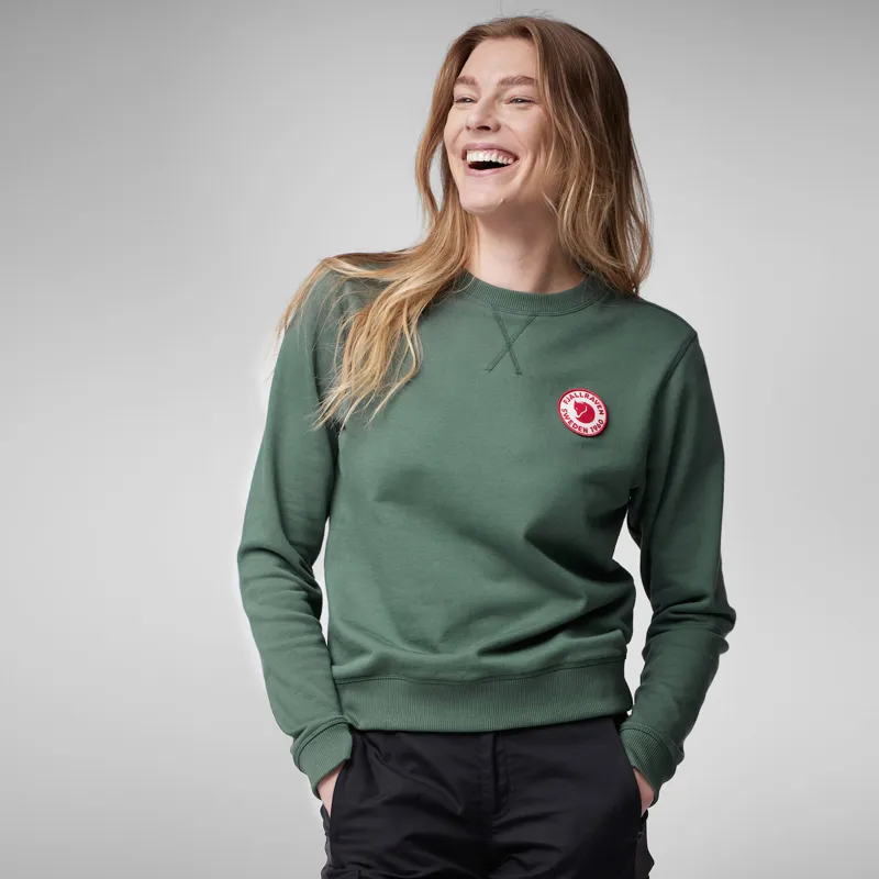 Fjallraven 1960 Logo Badge Sweater Womens in Dawn Blue-3