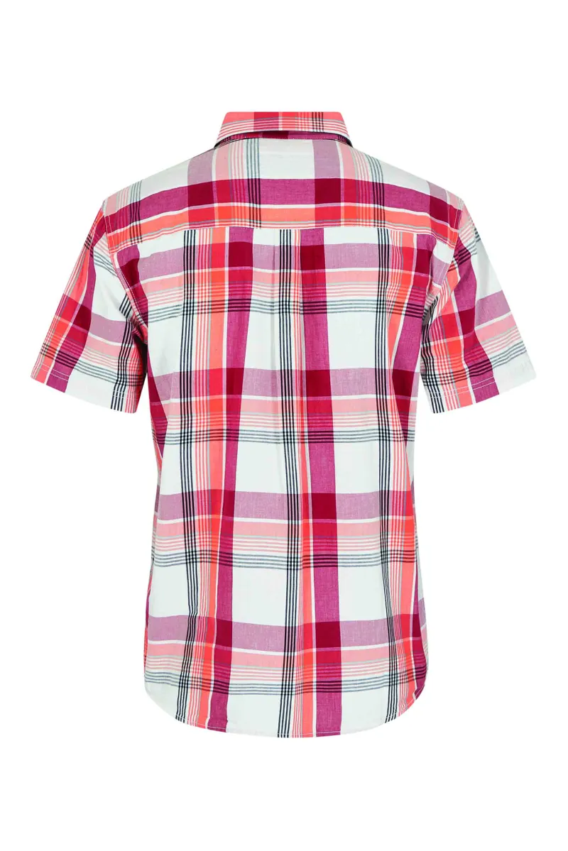 Weird Fish Judd Short Sleeve Check Shirt in Chilli Red-1