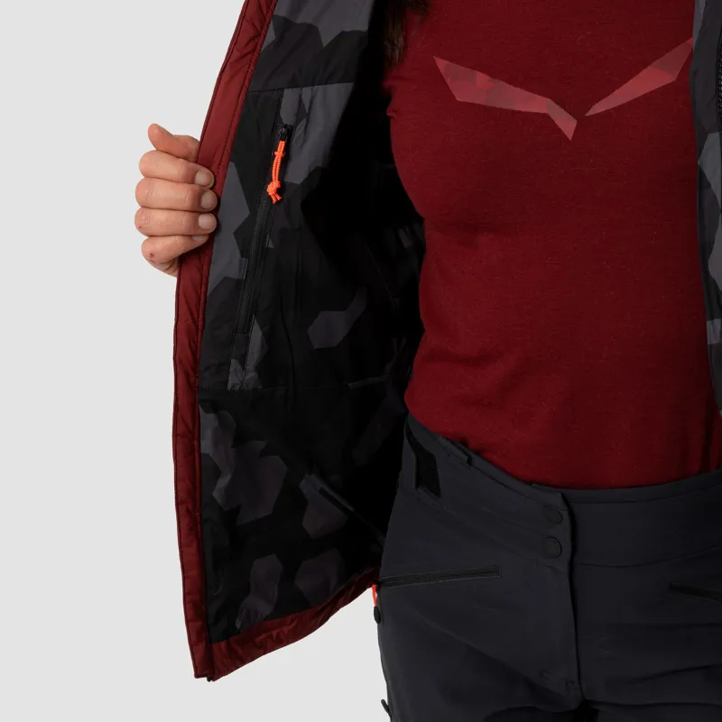 Salewa Ortles Tirolwool Stretch Hooded Jacket Women in Syrah-2