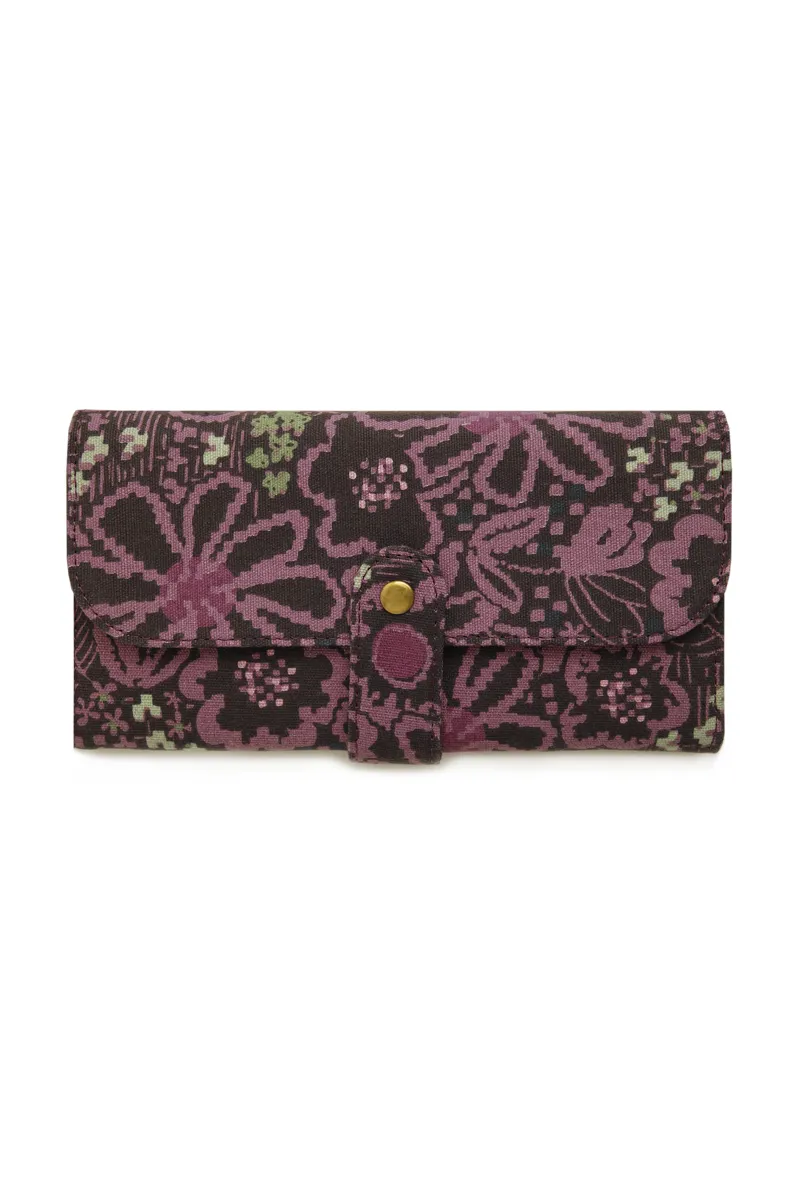 Weird Fish Corby Printed Purse in Aubergine-1