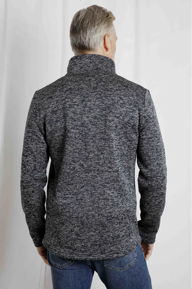 Weird Fish Seataller Recycled Fake Knit Rib Fleece Mens in Dark Grey-3