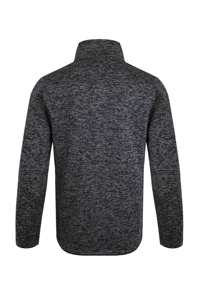Weird Fish Seataller Recycled Fake Knit Rib Fleece Mens in Dark Grey-1