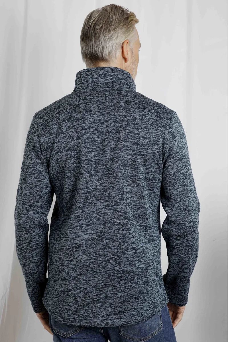 Weird Fish Seataller Recycled Fake Knit Rib Fleece Mens in Navy-3