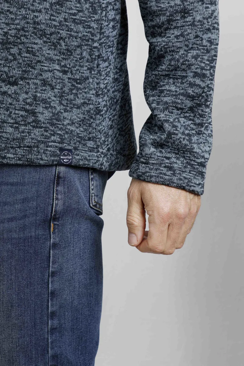 Weird Fish Seataller Recycled Fake Knit Rib Fleece Mens in Navy-5