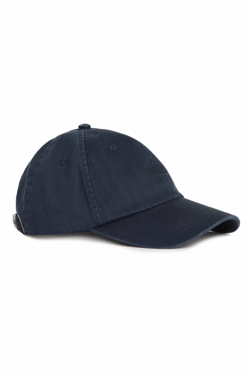 Weird Fish Scarfell Washed Branded Cap Unisex in Navy-1