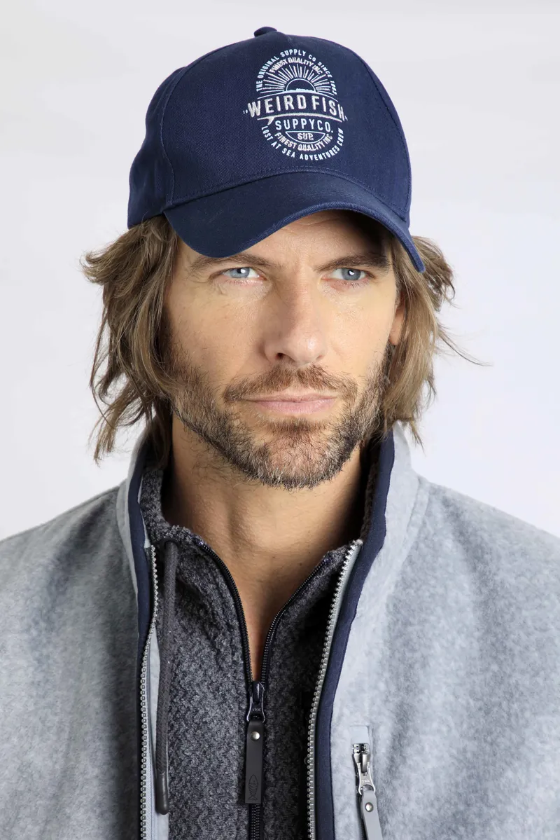 Weird Fish Hartstop Washed Graphic Cap in Navy-4
