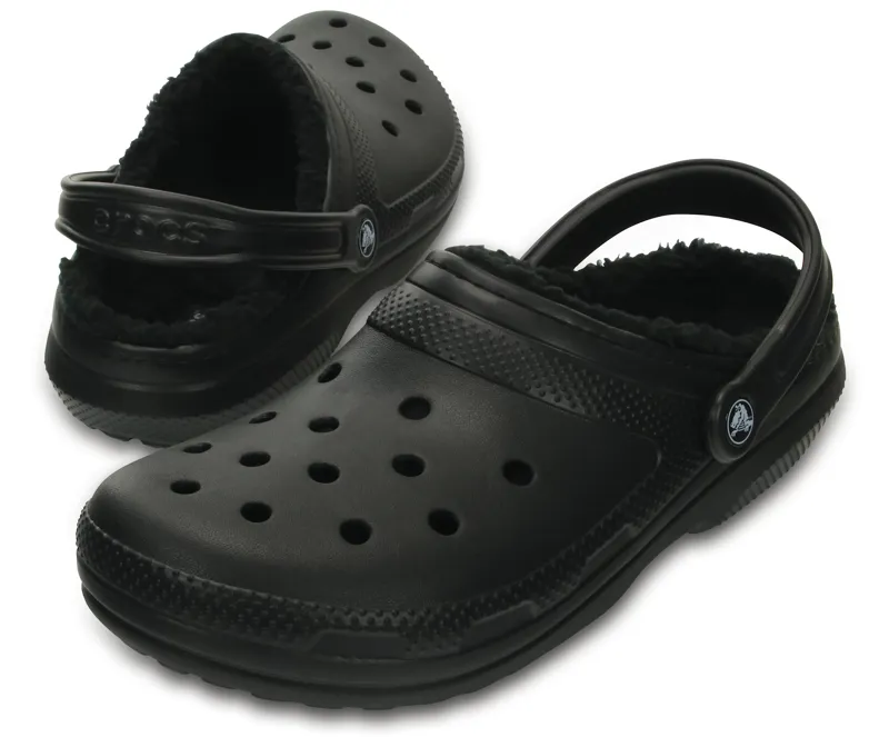 Crocs Unisex Classic Lined Clog in Black/Black-1