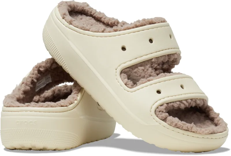 Crocs Cozzzy Sandal in Bone Mushroom-2