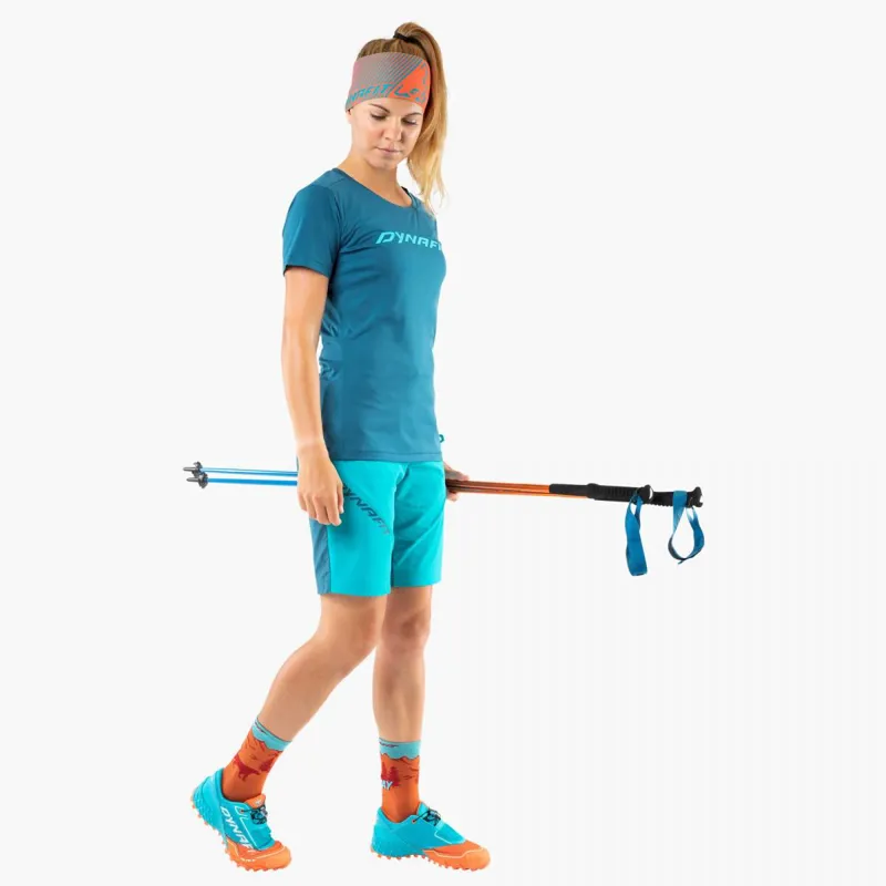 Dynafit Traverse 2 Short Sleeve Tee Womens in Petrol - Large-1