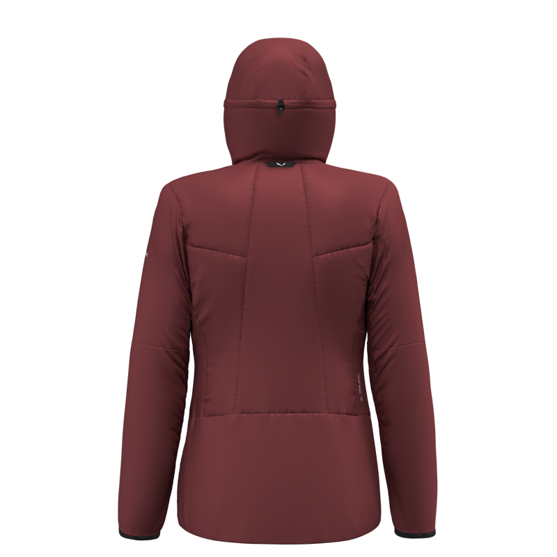 Salewa Ortles Tirolwool Stretch Hooded Jacket Women in Syrah-1
