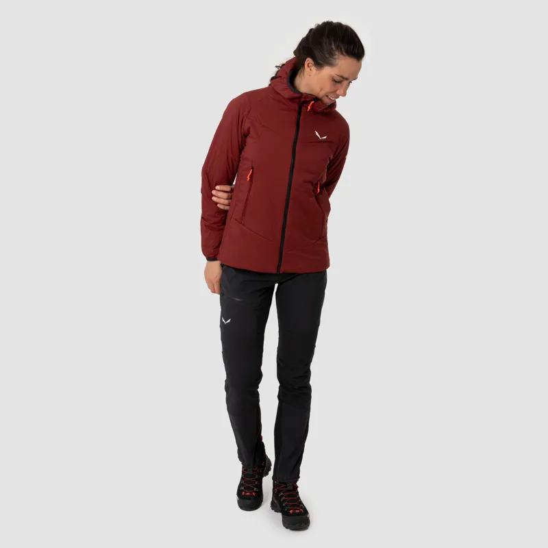 Salewa Ortles Tirolwool Stretch Hooded Jacket Women in Syrah-7
