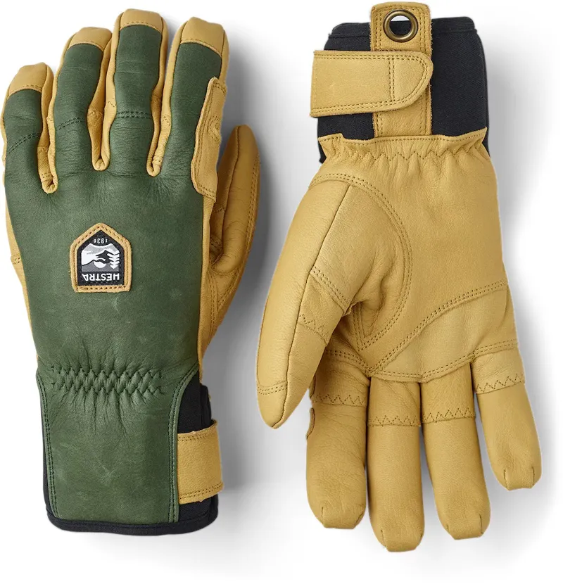 Hestra Ergo Grip Incline 5 Finger Glove in Forest/Natural Brown