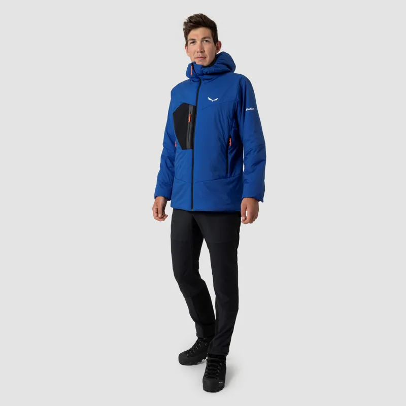 Salewa Ortles Tirolwool Stretch Hooded Jacket Mens in Electric-4