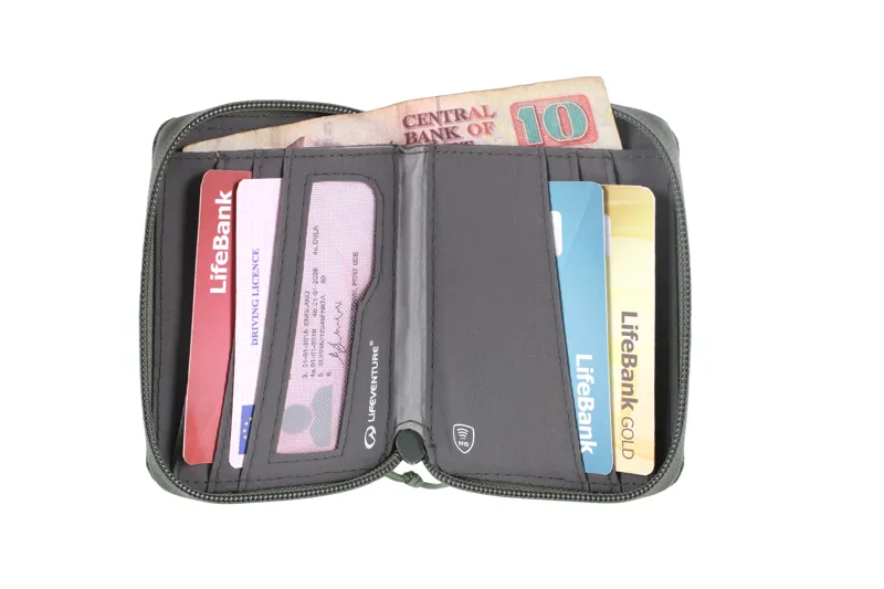 Lifeventure RFiD Bi-Fold Wallet Recycled in Olive-3