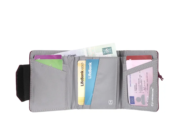 Lifeventure RFID Wallet Recycled in Plum-3