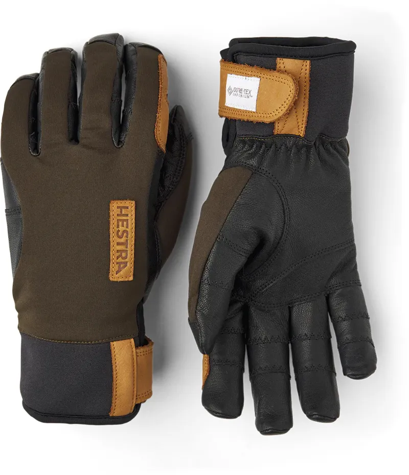 Hestra Ergo Grip Active Wool Terry 5 Finger Glove in Dark Forest/Black