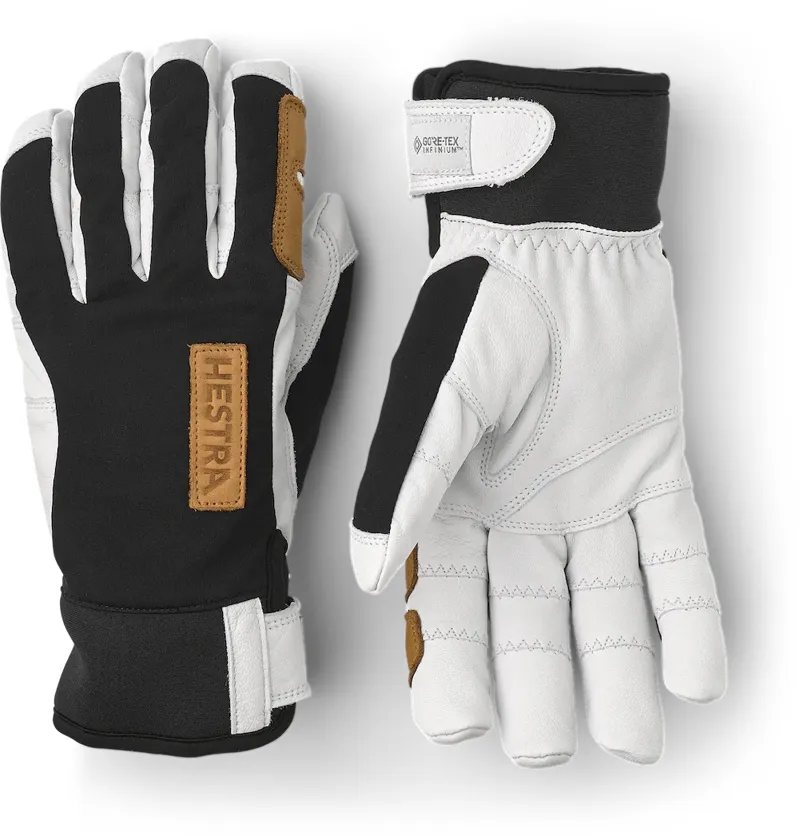 Hestra Ergo Grip Active Wool Terry 5 Finger Glove in Black/Off White