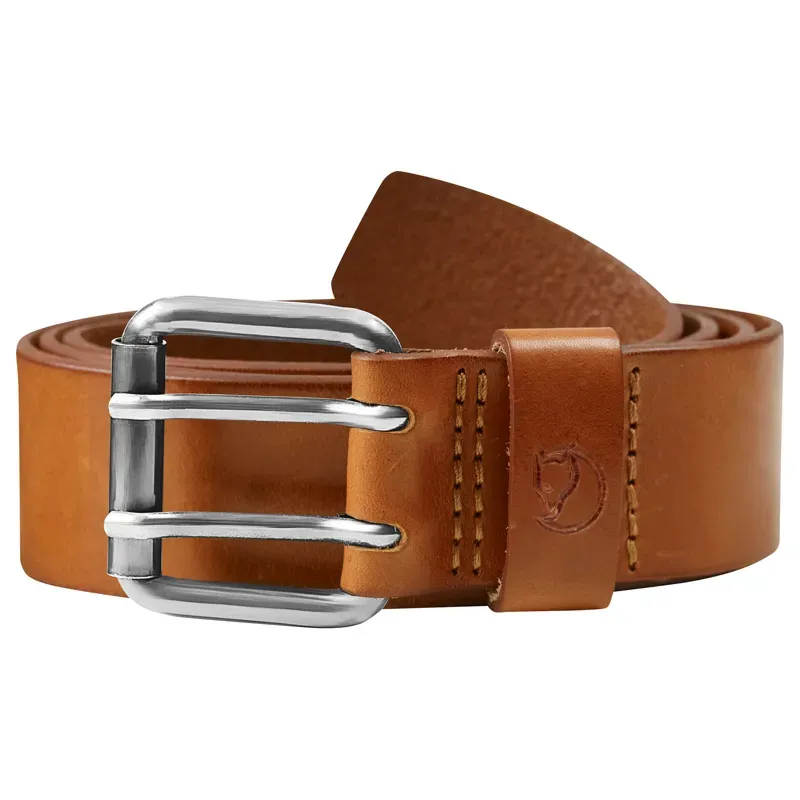 Fjallraven Singi Two-Pin Belt Unisex in Leather Cognac