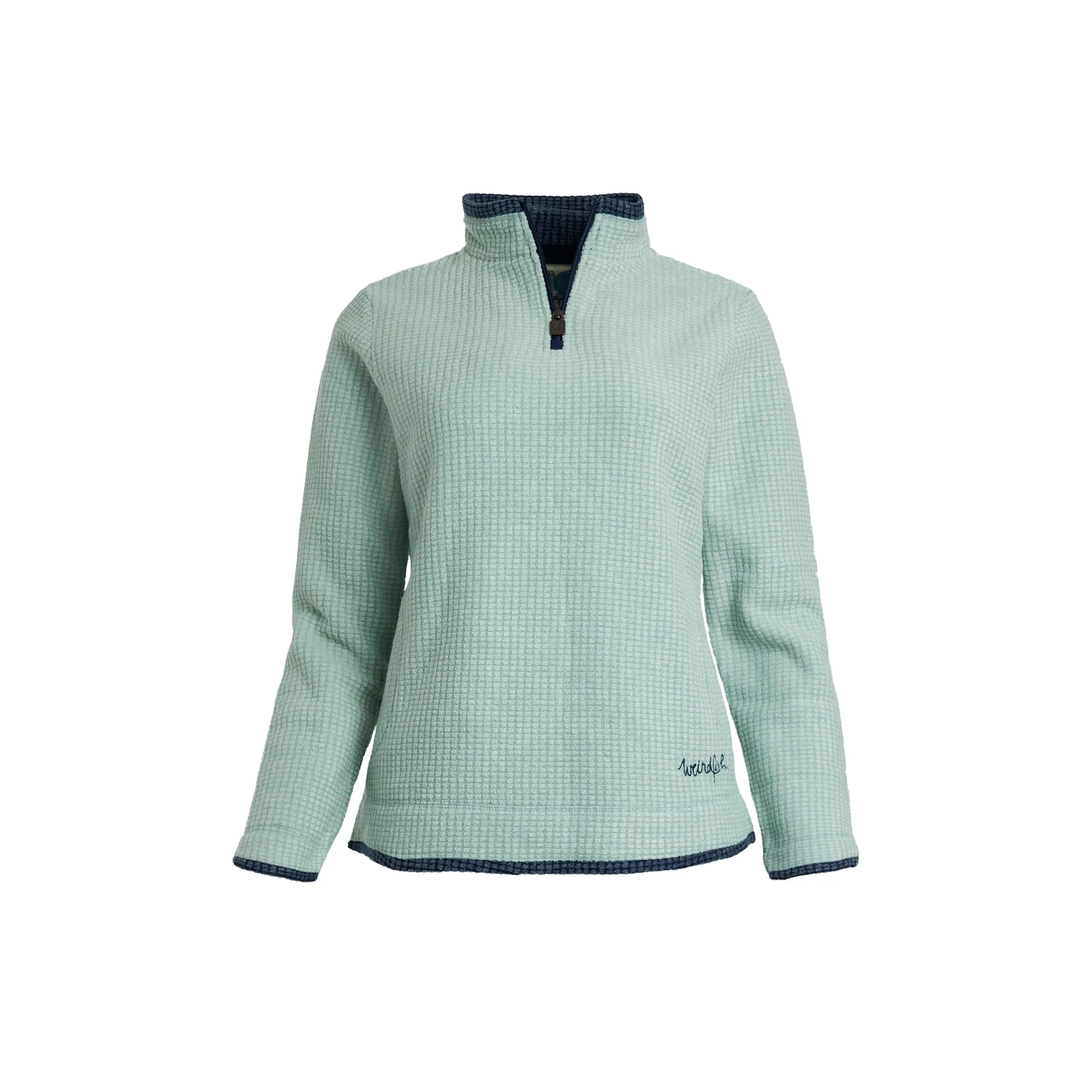 Weird Fish Beyonce Eco Recycled 1/4 Zip Grid Fleece Womens in Lily Pad