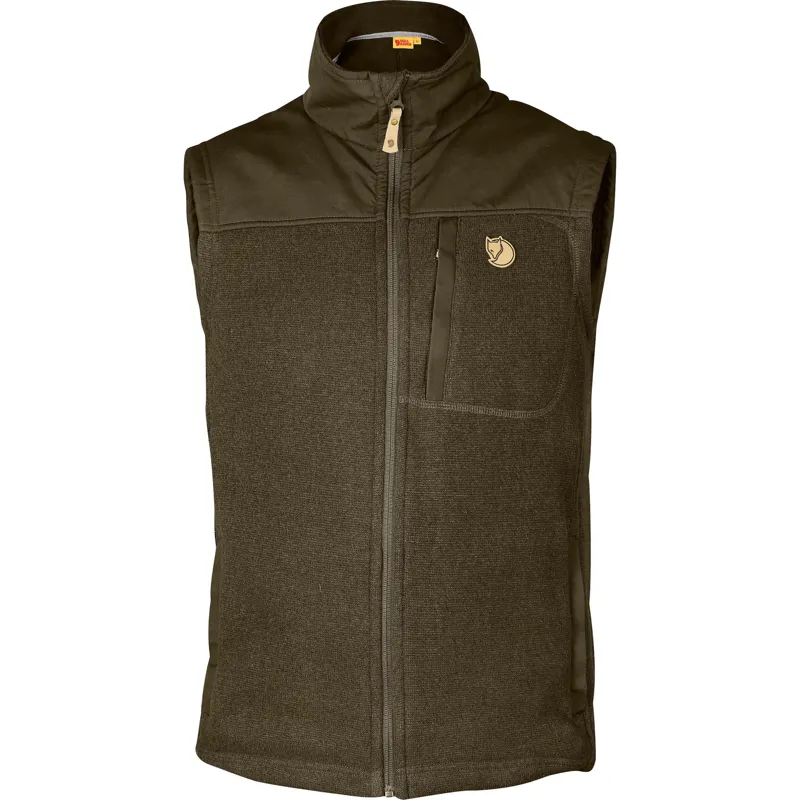 Fjallraven Buck Fleece Vest in Dark Olive