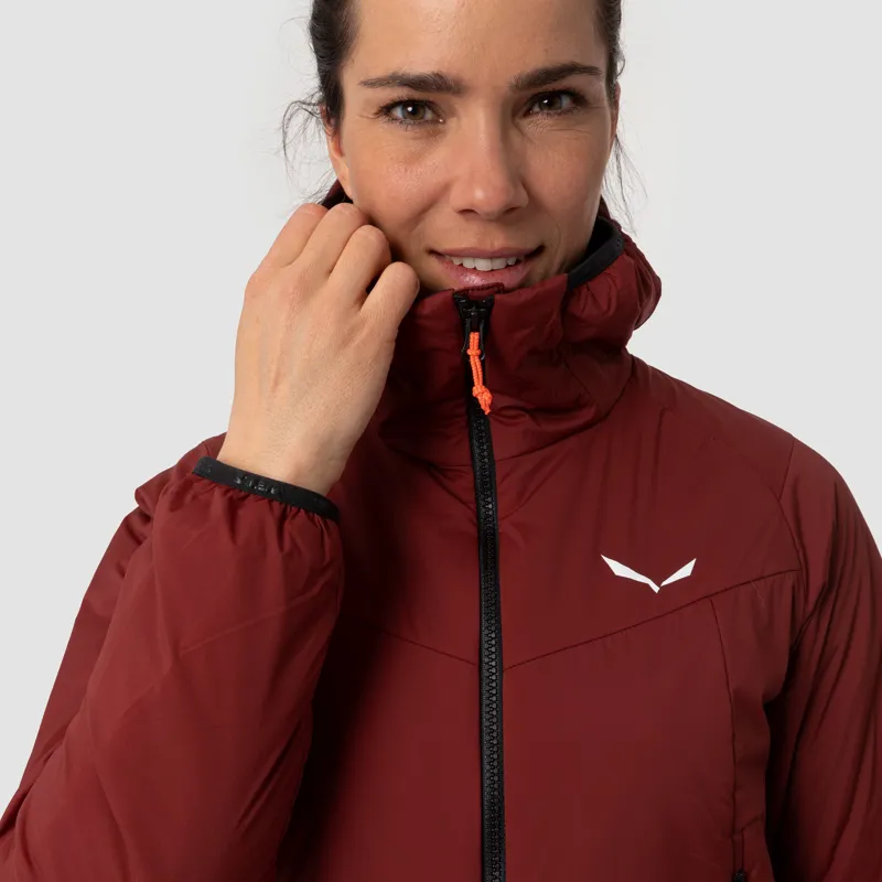 Salewa Ortles Tirolwool Stretch Hooded Jacket Women in Syrah-5