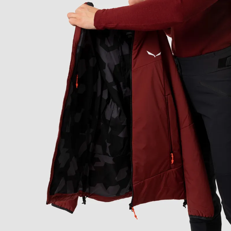Salewa Ortles Tirolwool Stretch Hooded Jacket Women in Syrah-4