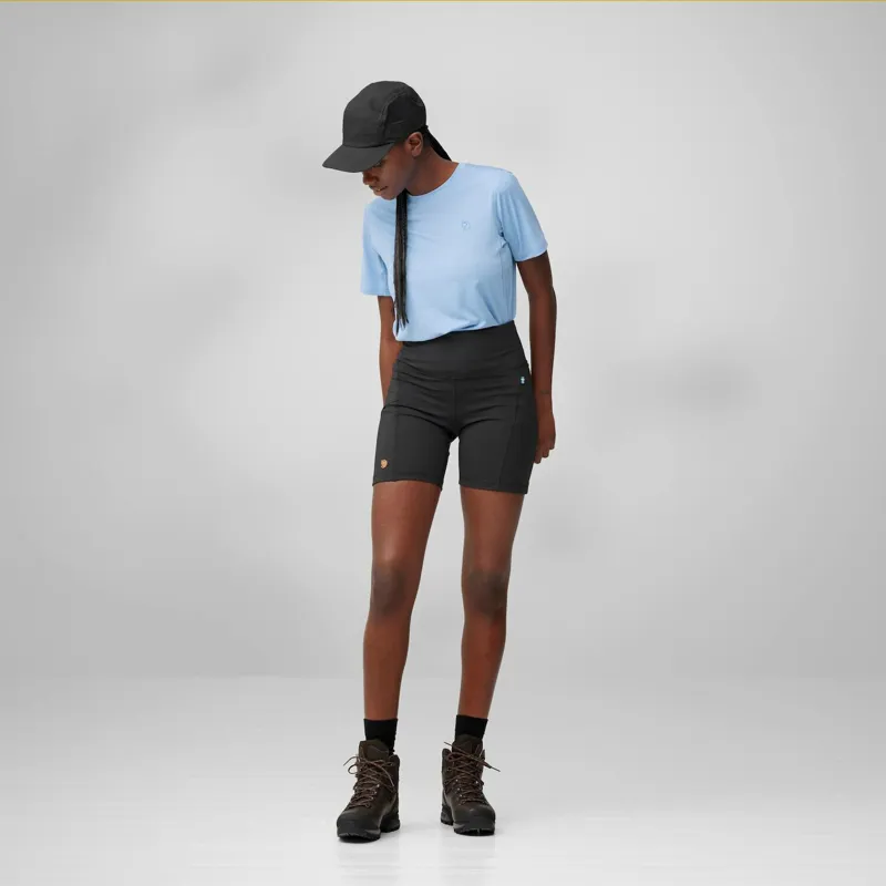 Fjallraven Abisko 6 Inch Shorts Tights Womens in Black-2