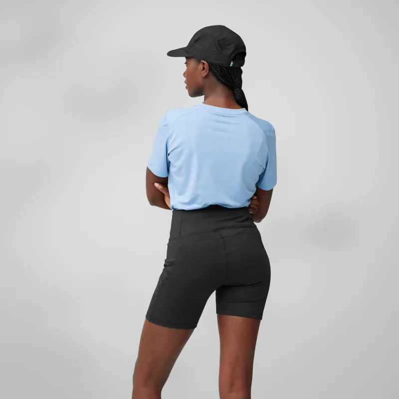 Fjallraven Abisko 6 Inch Shorts Tights Womens in Black-3