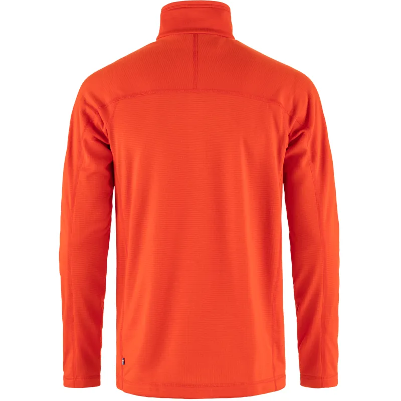 Fjallraven Abisko Lite Fleece Half Zip Mens in Flame Orange-1