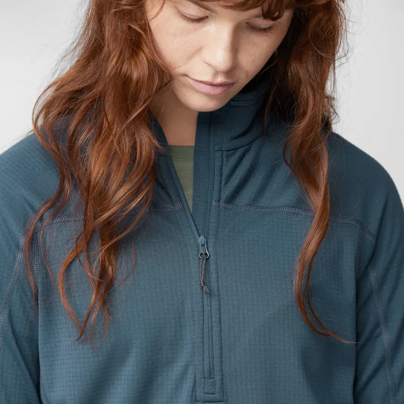 Fjallraven Abisko Lite Fleece Half Zip Womens in Ultramarine-4