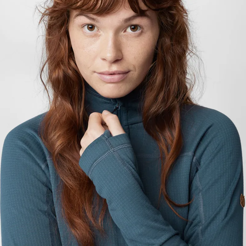 Fjallraven Abisko Lite Fleece Half Zip Womens in Ultramarine-5