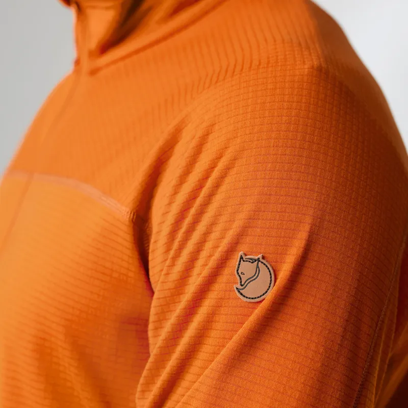 Fjallraven Abisko Lite Fleece Half Zip Mens in Flame Orange-5