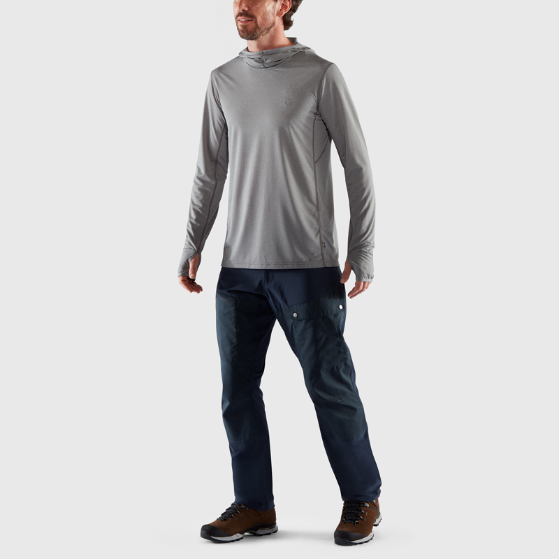 Fjallraven Abisko Sun Hoodie Mens in Flame Orange-2