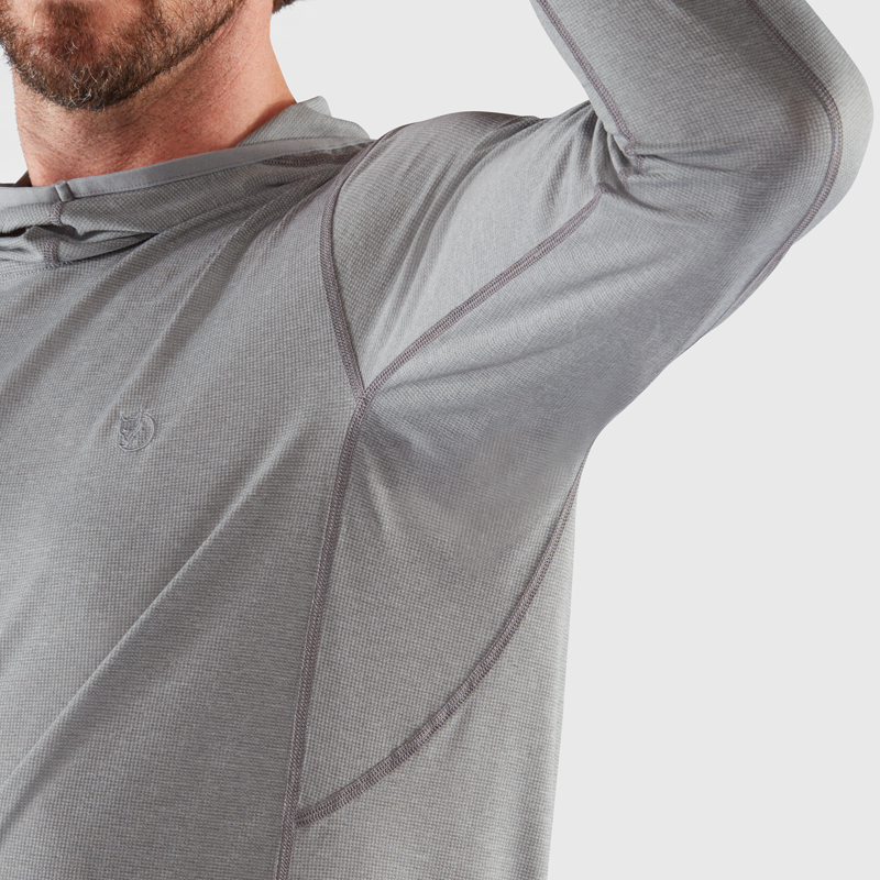 Fjallraven Abisko Sun Hoodie Mens in Flame Orange-6