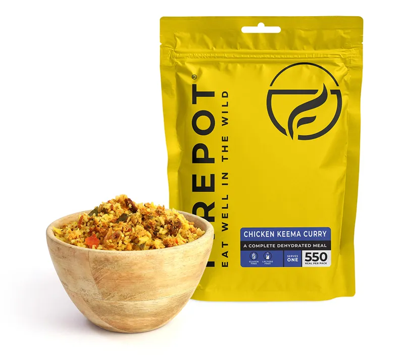 Firepot Food Chicken Keema Curry Dehydrated Meal Reg in Yellow
