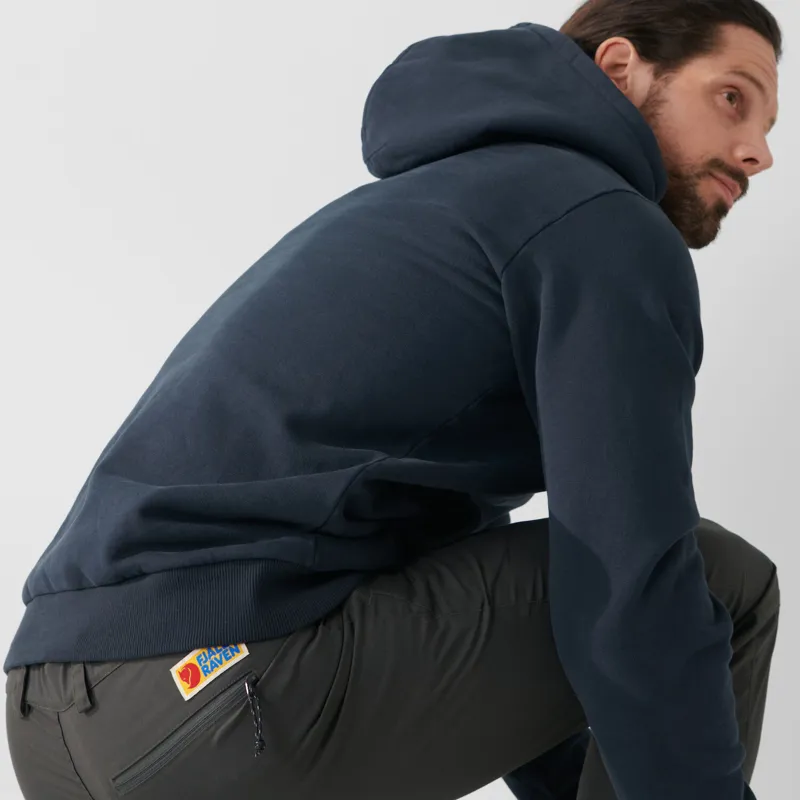 Fjallraven Logo Hoodie Mens in Dark Navy-3