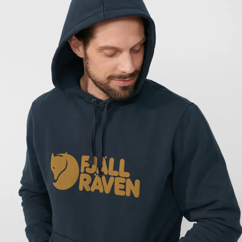 Fjallraven Logo Hoodie Mens in Palm Green-5