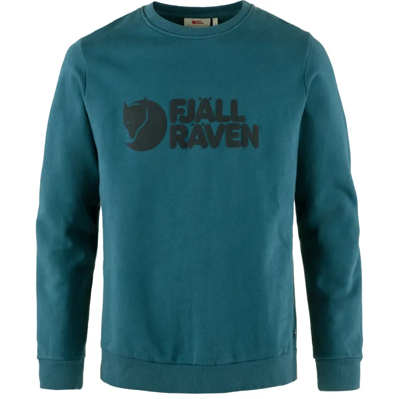 Fjallraven Logo Sweater Mens in Deep Sea
